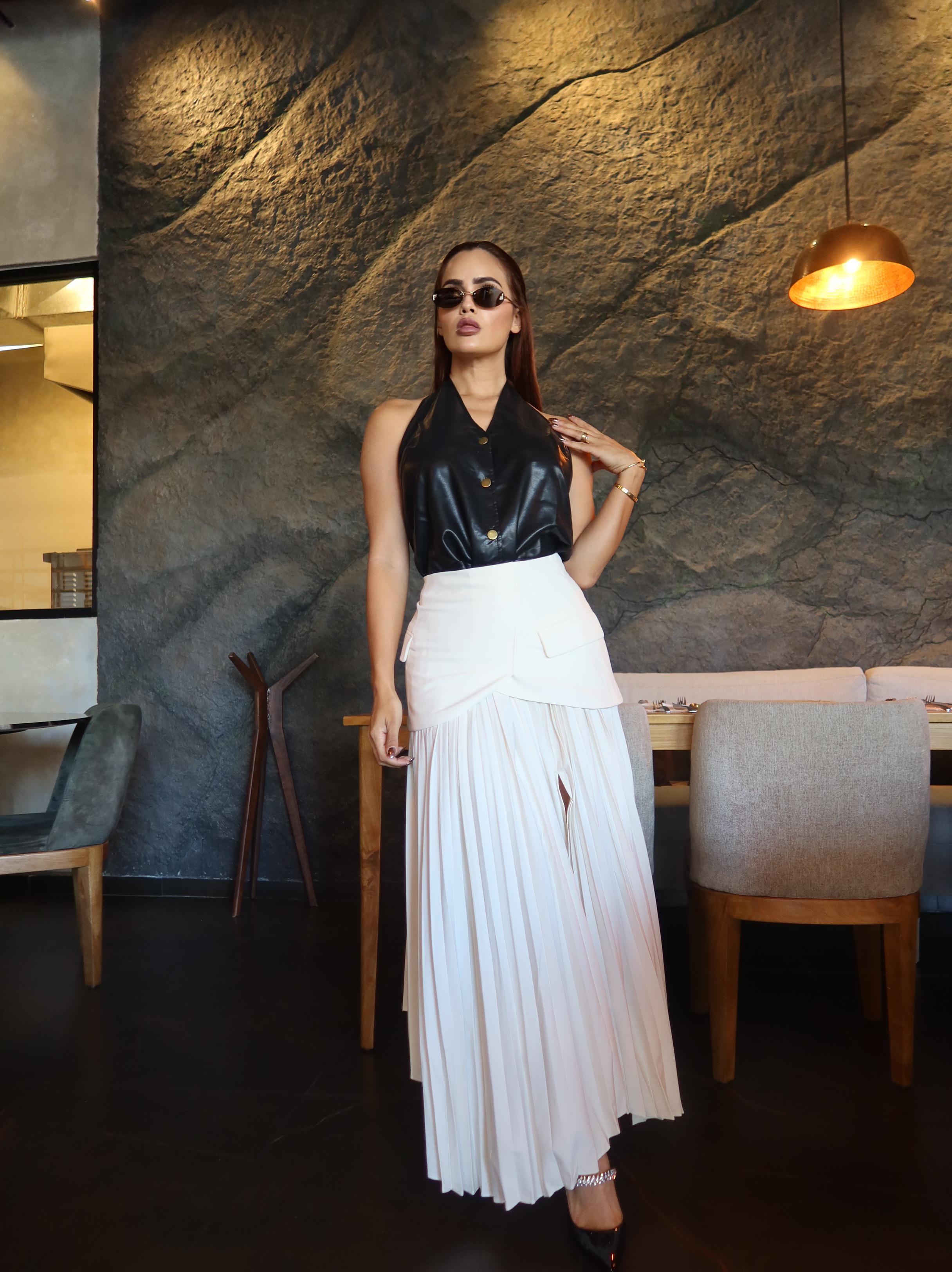 CHALECO HALTER PIEL SOLANA