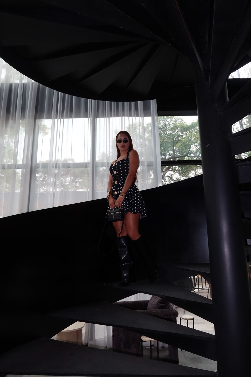 DOTED DRESS BLACK