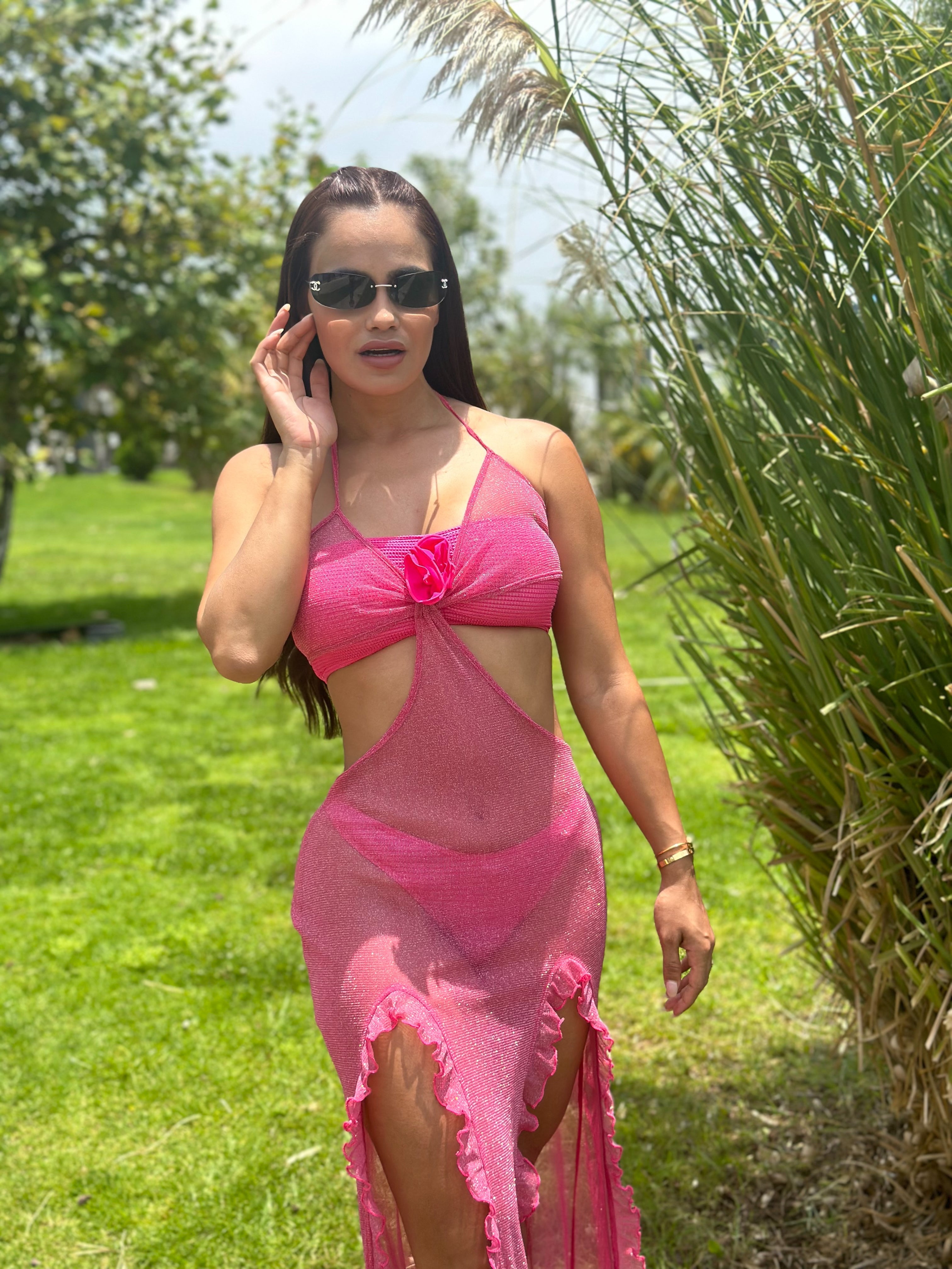 Salida de baño rosa