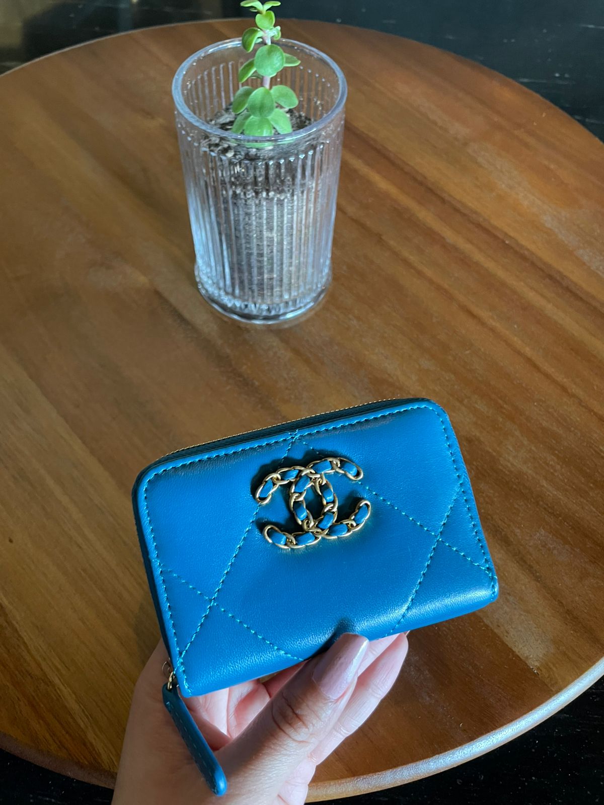 cartera azul